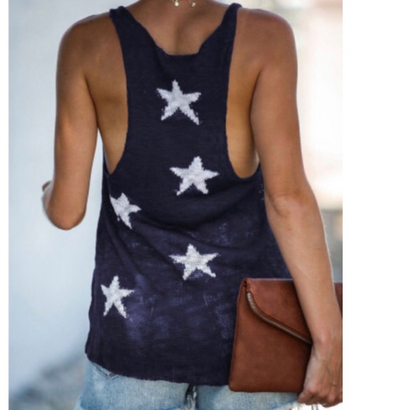 Star print tank top last one size small - Picture 2 of 10